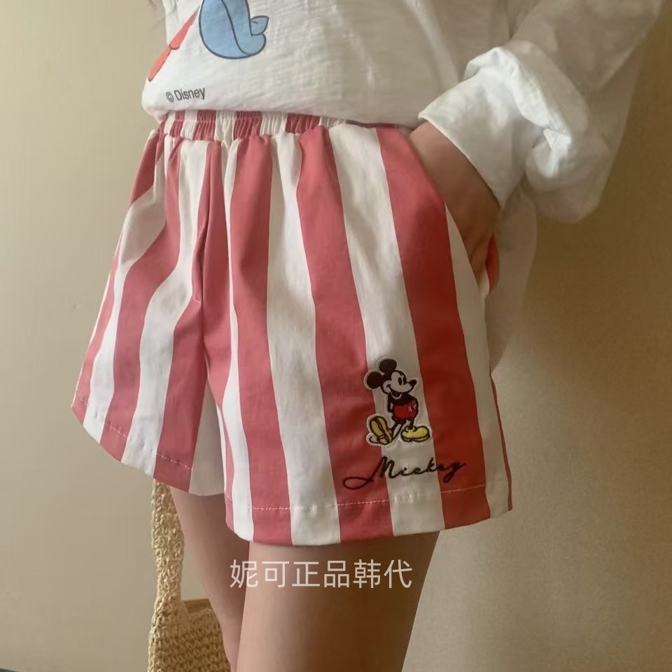 妮可家包邮韩国东大门正品代购夏季新款清新减龄卡通条纹休闲短裤