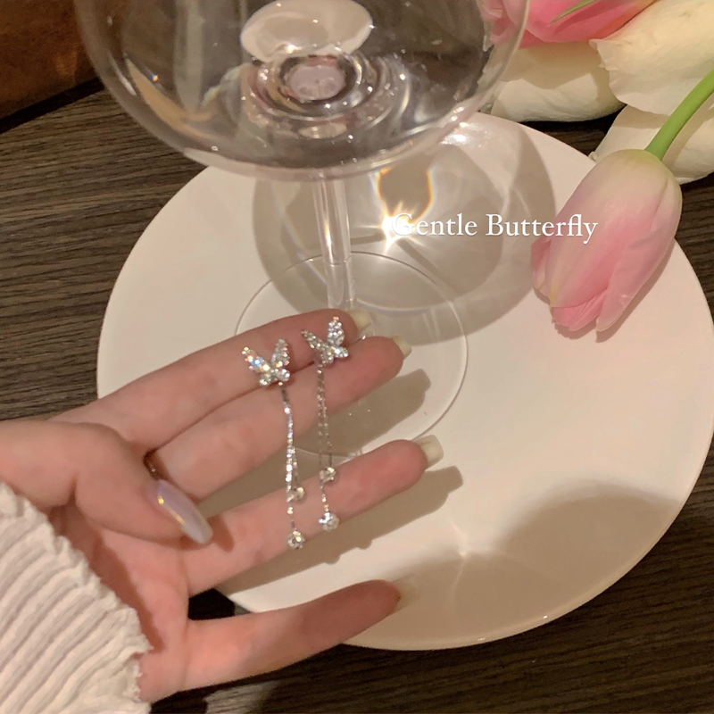 蝴蝶流苏一款两戴耳环女