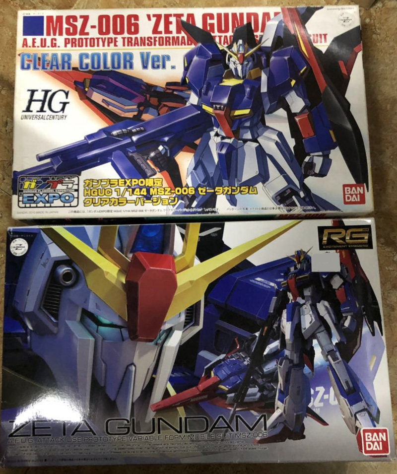 万代 EXPO 会场限定 RG HG 1/144 MSZ-006 Zeta Z 高达 透明 模型