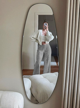 穿衣镜全身壁挂简约家用试衣镜ins风服装店网红超白挂墙异形镜子