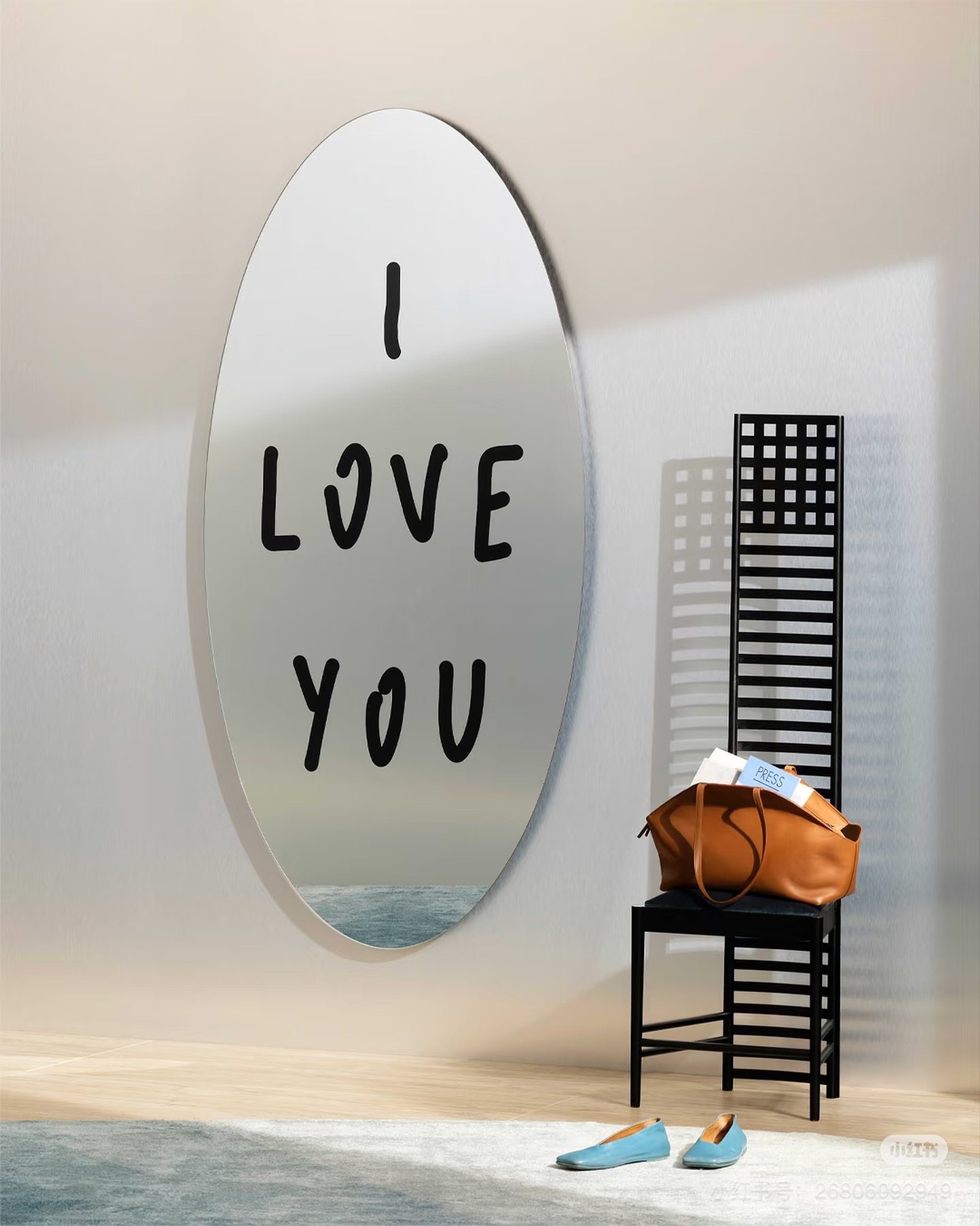 ins网红壁挂穿衣镜可印字超白服装店全身镜简约艺术咖啡店装饰镜