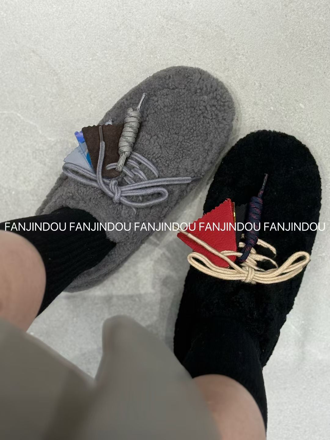 金豆欧货女鞋25冬季新款厚底毛毛鞋女外穿系带低帮皮毛一体雪地鞋