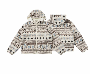 北欧复古摇粒绒半拉链连帽外套女羊羔毛保暖加绒卫衣带帽衫