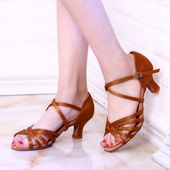 肤色国标恰恰舞专用舞鞋 成人拉丁舞鞋 5分跟大学生舞鞋 包邮