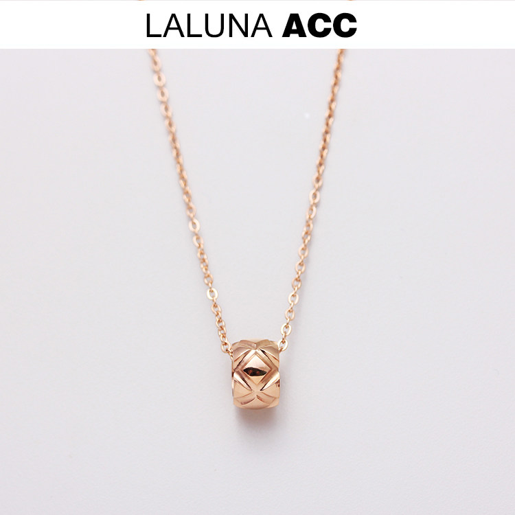 不褪色法式菱纹格圆环项链女ins小众轻奢高级感时尚个性锁骨链