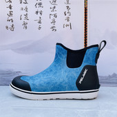 男款 浅口平底成人外贸尾单大码 专业甲板鞋 防水短款 帅气 雨鞋 钓鱼鞋