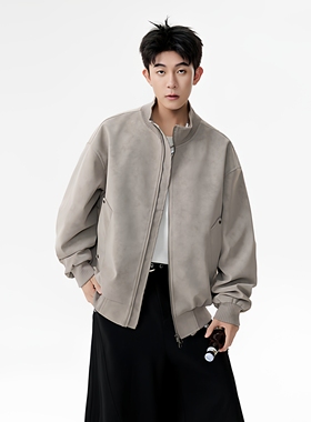 数据款棒球领飞行夹克雾感夹克街头教练翻领外套26183 560