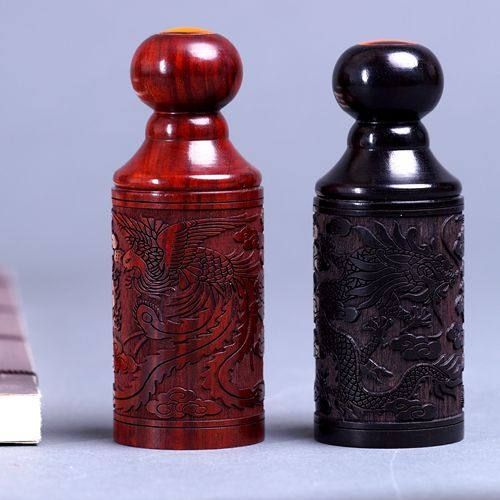 紫色檀木宝宝手工制作精品胎毛章