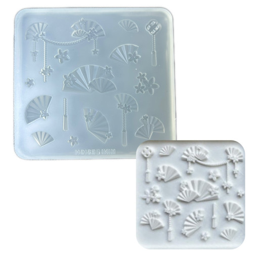 DIY手工扇舞配件模具ab树脂uv水晶滴胶钥匙扣迷你挂件硅胶模具