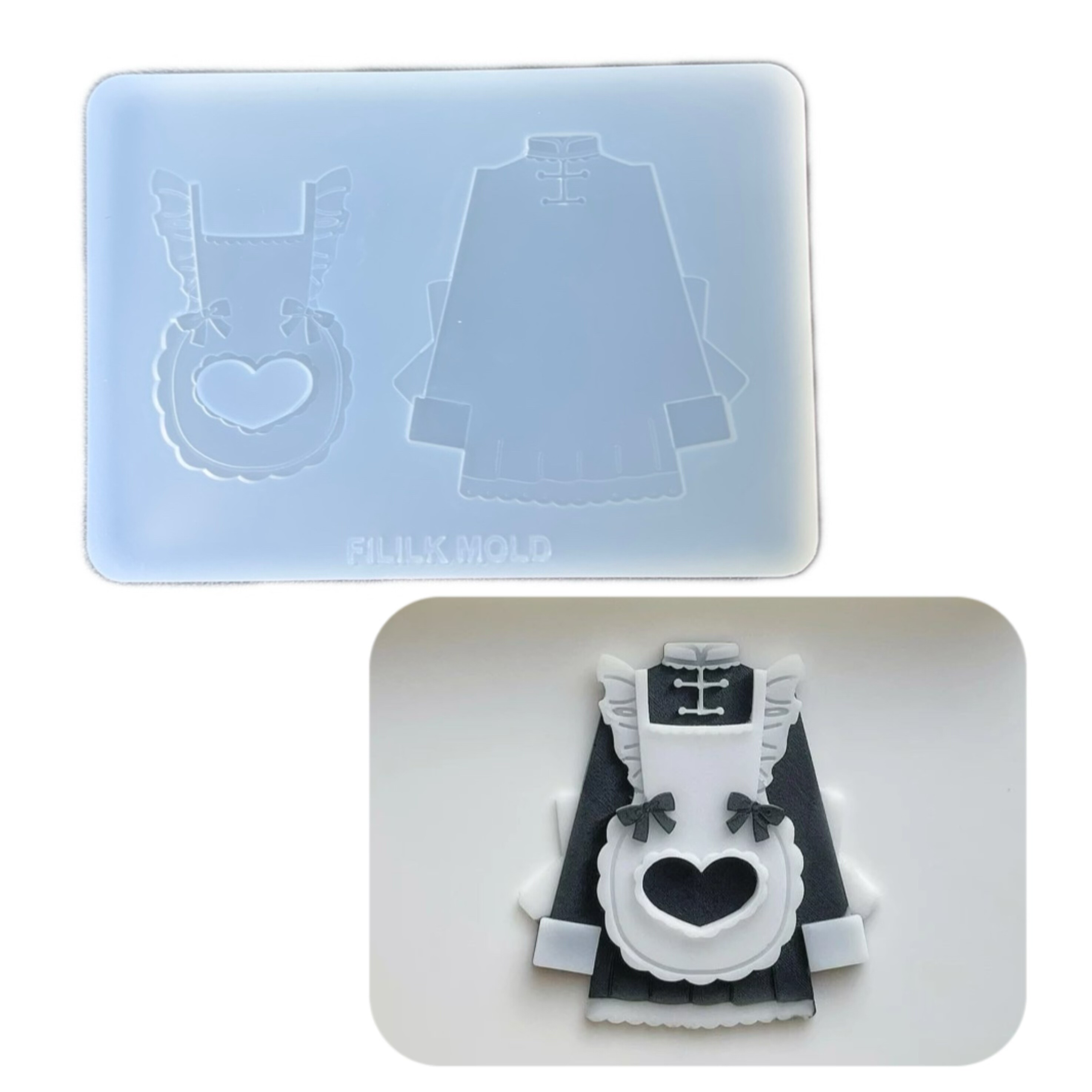 DIY手工女仆配件模具ab树脂uv水晶滴胶钥匙扣迷你挂件硅胶模具