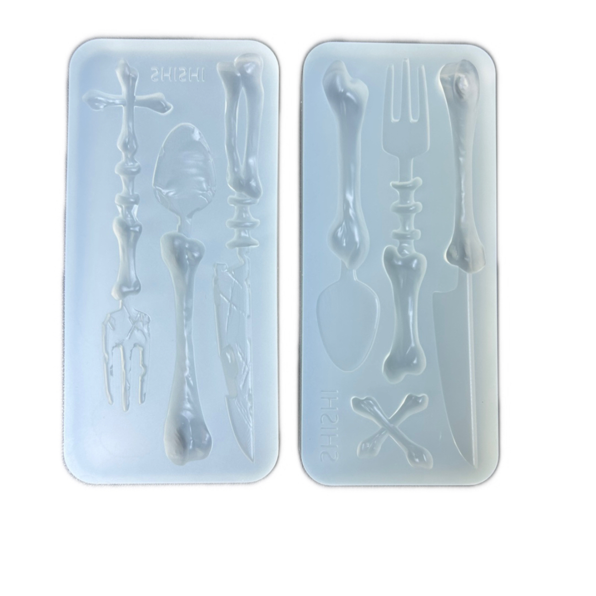 DIY手工骨头餐具模具ab树脂uv水晶滴胶钥匙扣迷你挂件硅胶模具