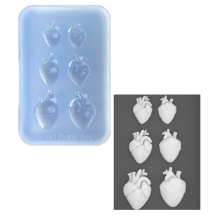 DIY手工心脏配件模具树脂uv水晶滴胶钥匙扣迷你挂件硅胶模具