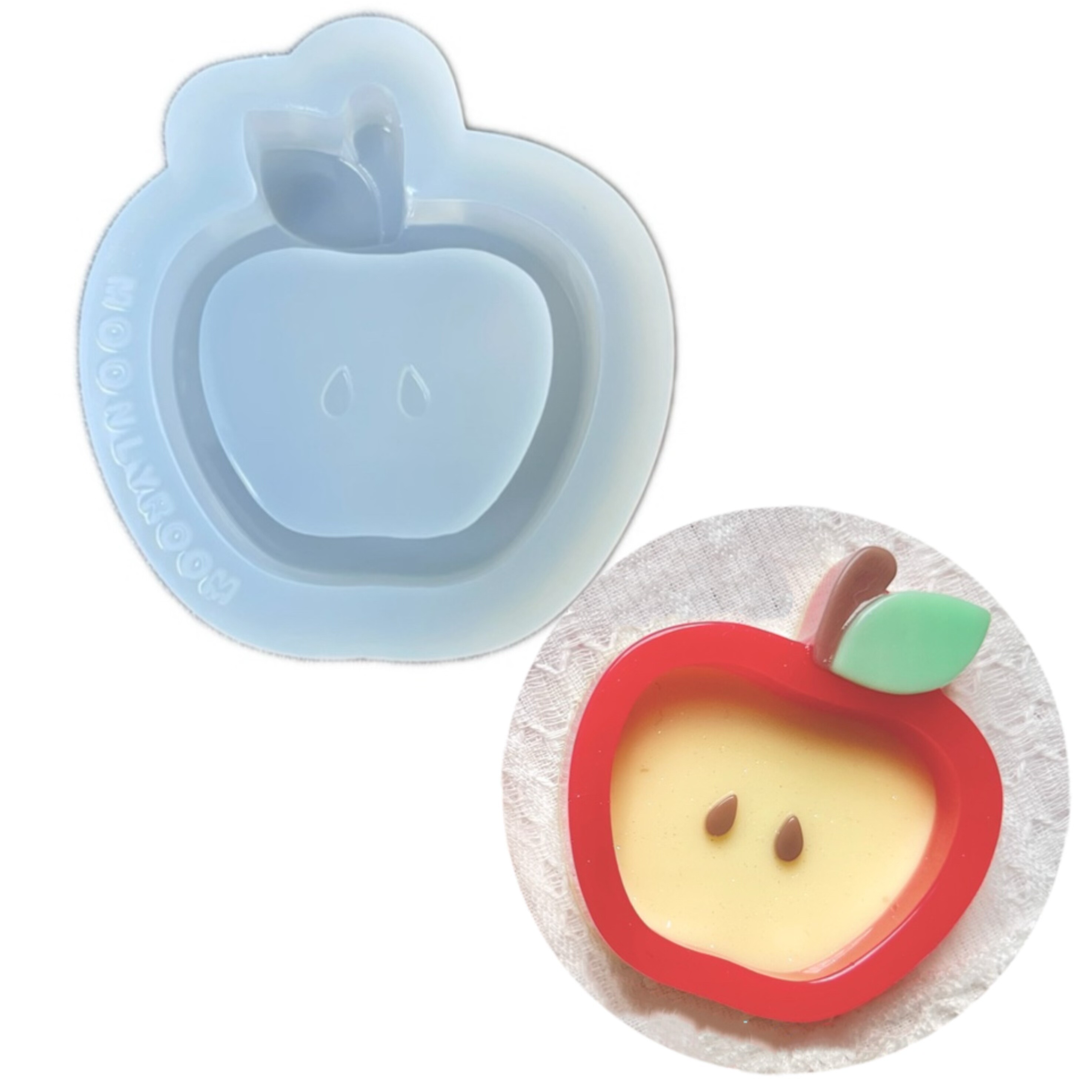 DIY手工苹果流沙模具ab树脂uv水晶滴胶钥匙扣迷你挂件硅胶模具