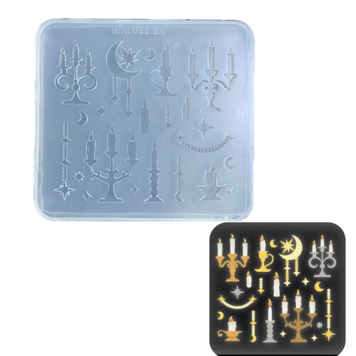 DIY手工蜡烛配件模具ab树脂uv水晶滴胶钥匙扣迷你挂件硅胶模具