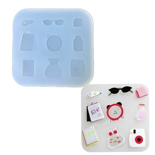 DIY手工闹钟学习配件模具树脂uv水晶滴胶钥匙扣迷你挂件硅胶模具