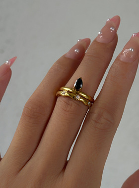 DASEIN ACC欧美时尚单品OOTD轻奢个性送女友礼物钛钢黑色锆石戒指