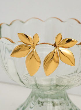 DASEIN ACC欧美夏季OOTD通勤约会高雅温婉潮流风送女友树叶耳环