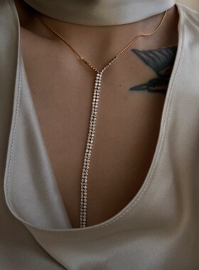 DASEIN ACC欧美夏日BLINGBLING小众设计师时髦锁骨链Y形镶钻项链