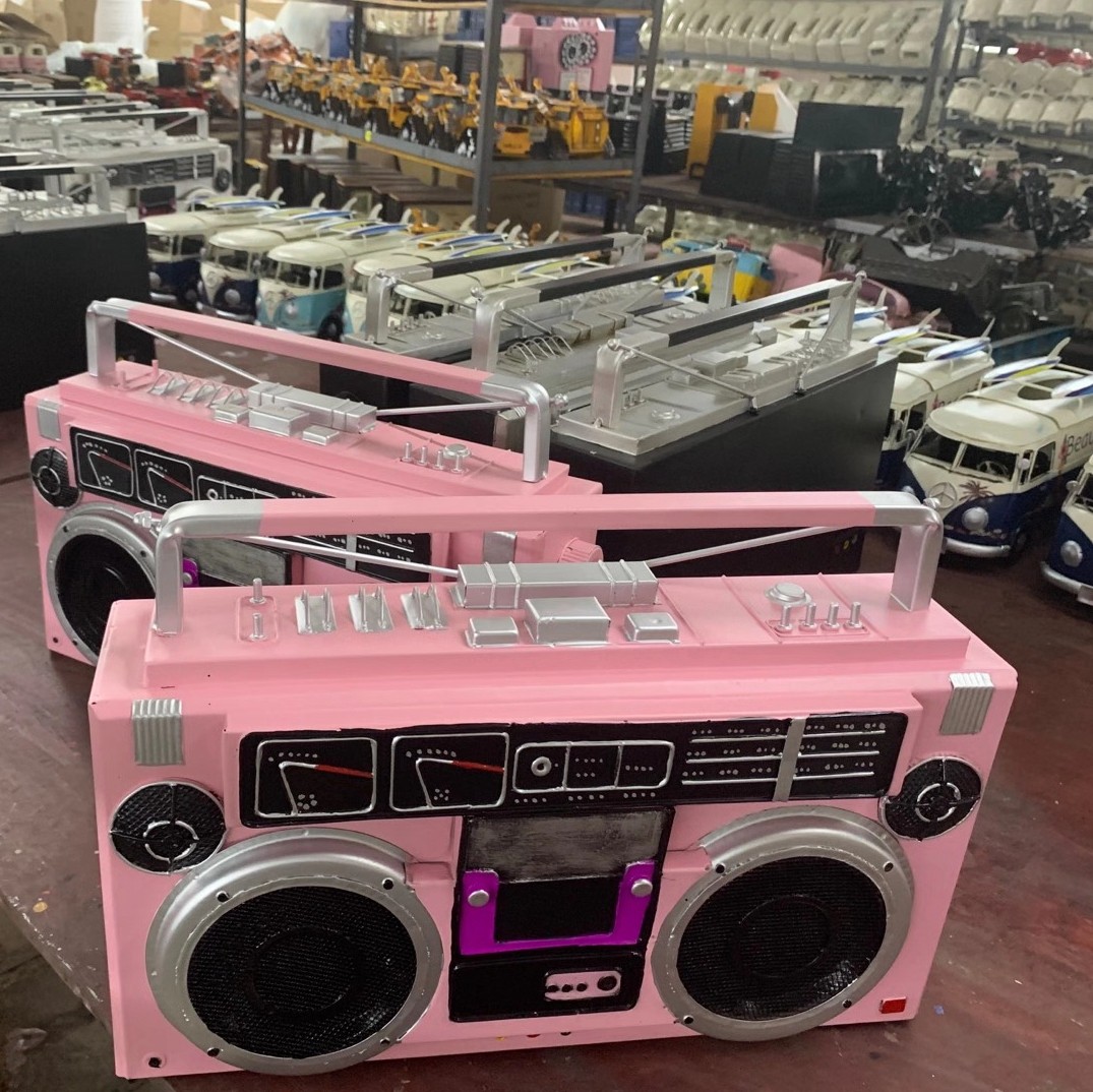 铁艺怀旧仿真80年代卡式磁带录音机收音机模型拍摄道具老物件摆件