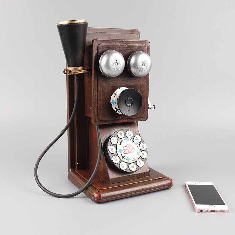 复古老式立式电话机模型老上海民国风怀旧座机摄影道具装饰摆件