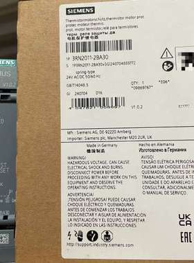 （议价)3RN2011-2BA30  热敏电阻电机保护继电器 标准评