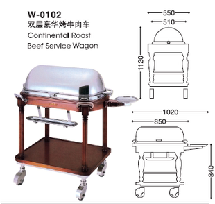 KINGO加厚不锈钢餐车二三层推车收餐车送餐车酒店收碗车W 0101