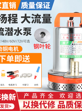 澜予12V24V48V60V72V直流潜水泵电动车抽水泵电瓶车电车电瓶