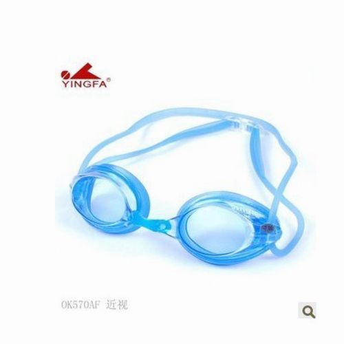 热带风暴专柜正品英发专业竞赛防雾近视游泳镜OK570AF度数全蓝色