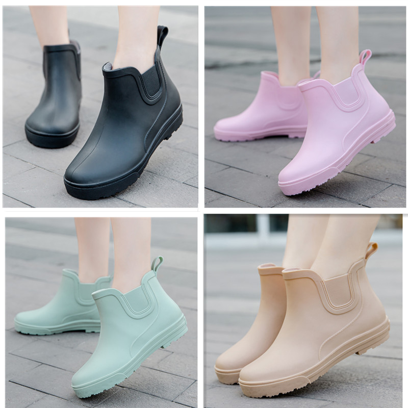 雨鞋女 韩版低筒时尚学生水鞋女34-41码防水靴防滑短筒加棉胶鞋套