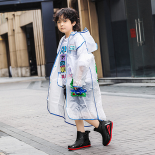 儿童雨鞋男童防滑短筒水鞋加棉保暖中大童学生时尚防水靴平底胶鞋