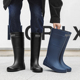 防滑工作胶鞋 男高筒防寒工地耐磨一体中筒防水靴保暖男士 雨鞋 新款