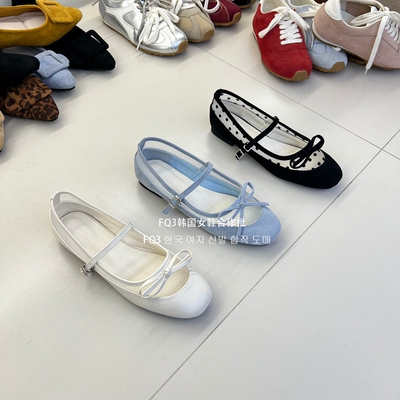 FQ3实拍 SY蝴蝶结镂空圆头浅口单鞋女2026夏透气波点配裙子仙女鞋