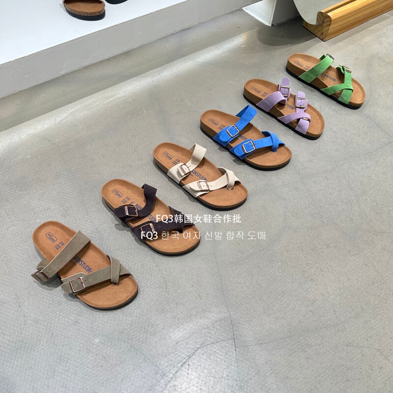 FQ3 实拍THE DOUDOU磨砂真皮夹趾露趾女厚底防滑凉鞋拖外穿反绒拖