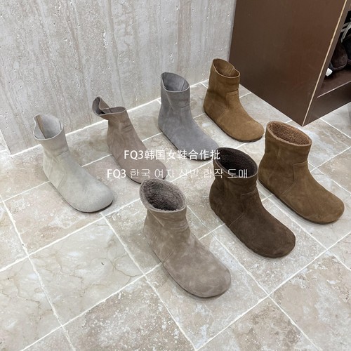 FQ3 实拍BEI LI XUAN秋冬加绒保暖超火套脚防冻内增高真皮短靴女