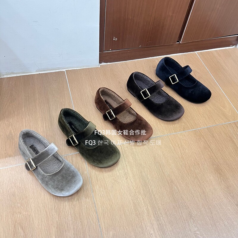 FQ3 实拍BEILIXUAN玛丽珍鞋平跟鞋外穿软底防滑加绒保暖秋冬女鞋