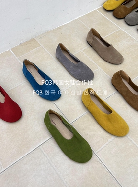 FQ3 实拍BEI LI XUAN夏季新款磨砂真皮套脚单鞋女潮一脚蹬豆豆鞋