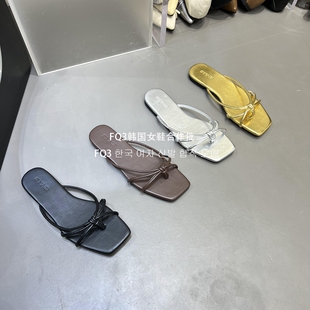 人字拖ins软底防滑露趾方头凉鞋 FQ3 DI新款 SHA 拖女沙滩拖 实拍MI