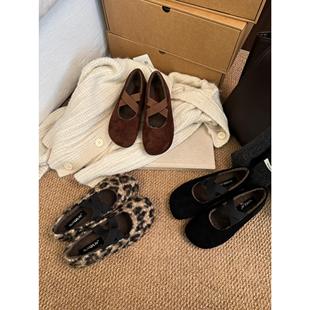 平底加绒玛丽珍单鞋 复古秋冬芭蕾鞋 实拍nuoqilin芭蕾鞋 FQ3