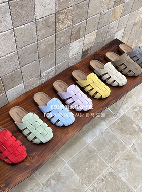 FQ3 实拍BEI LI XUAN春夏厚底透气缕空包头鞋女旅游户外真皮半拖