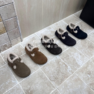 女加绒保暖秋冬防冻增高反绒勃肯鞋 FQ3 XUAN羊羔毛鞋 实拍BEI