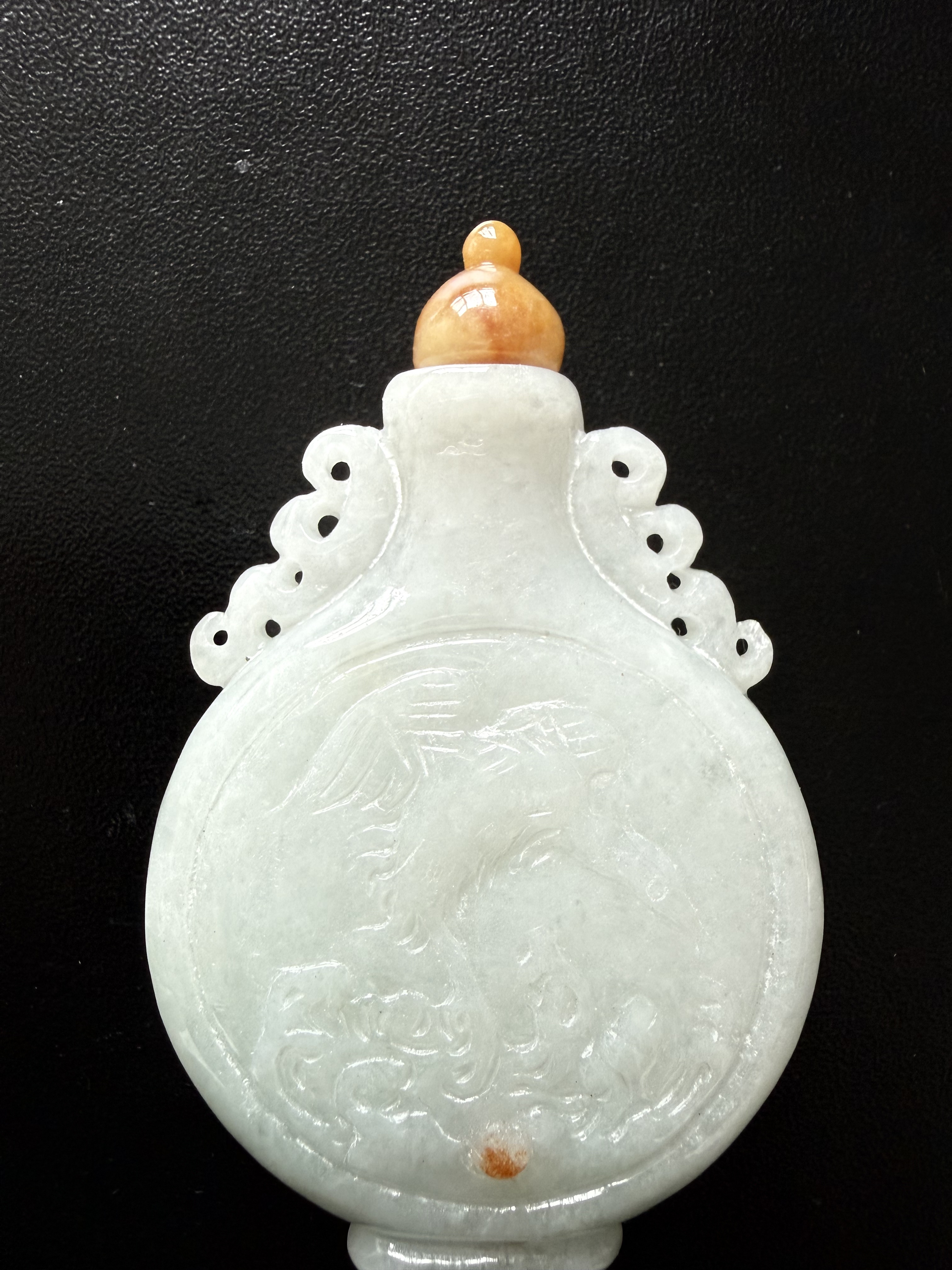 缅甸翡翠原矿纯天然正品手把件平安瓶鼻烟壶糯冰种飘黄翡带证书