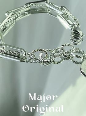 美作原创MAJOR 双层缠绕镶锆石手链轻奢小众设计感精致简约冷淡风