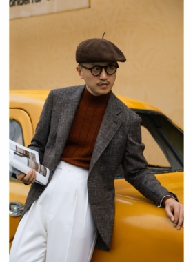 UG男装 意大利ETHOMAS毛丝麻 半麻衬「山野沉木」单排2扣1西服