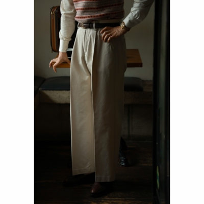 UGENTLE长裤阔腿意式纯棉休闲裤