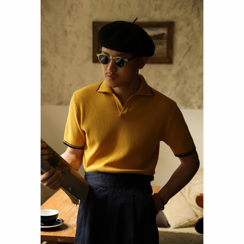 UGENTLE男装颗粒感纯棉polo男