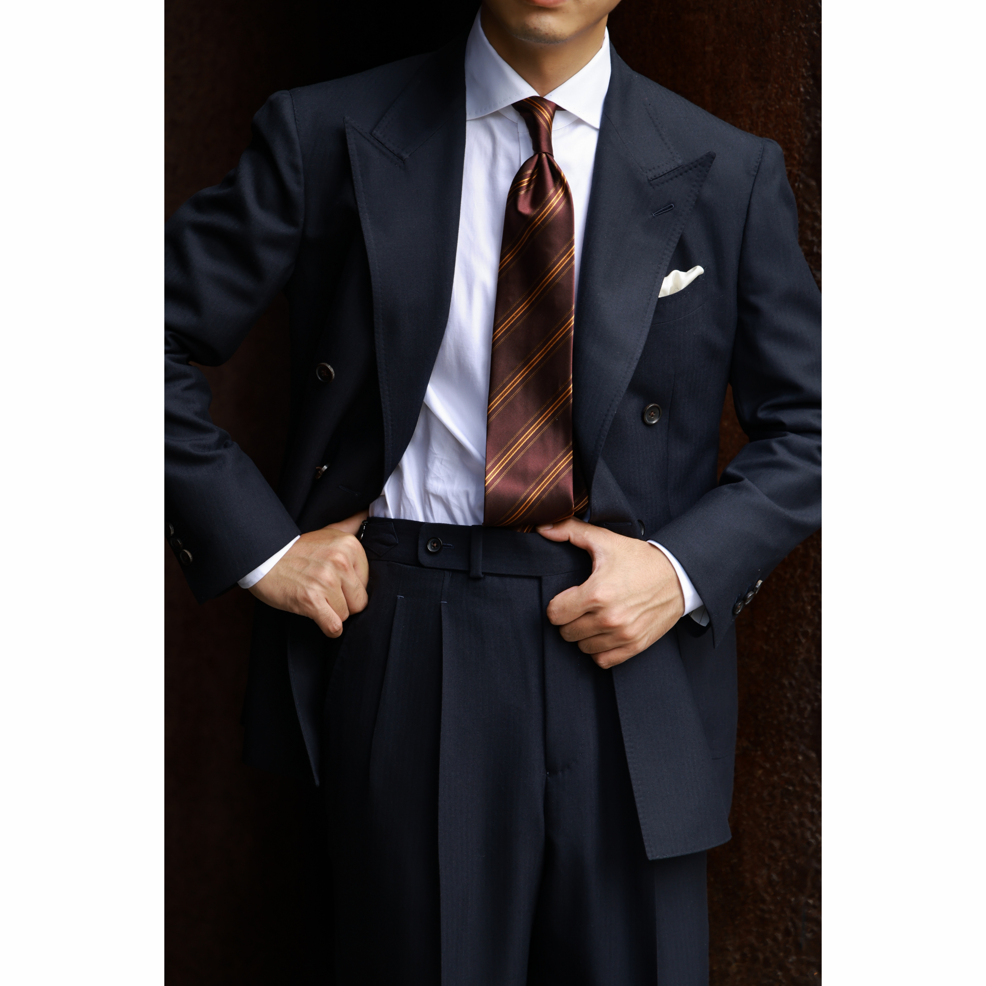 UGENTLE男装戗驳领半麻衬西服