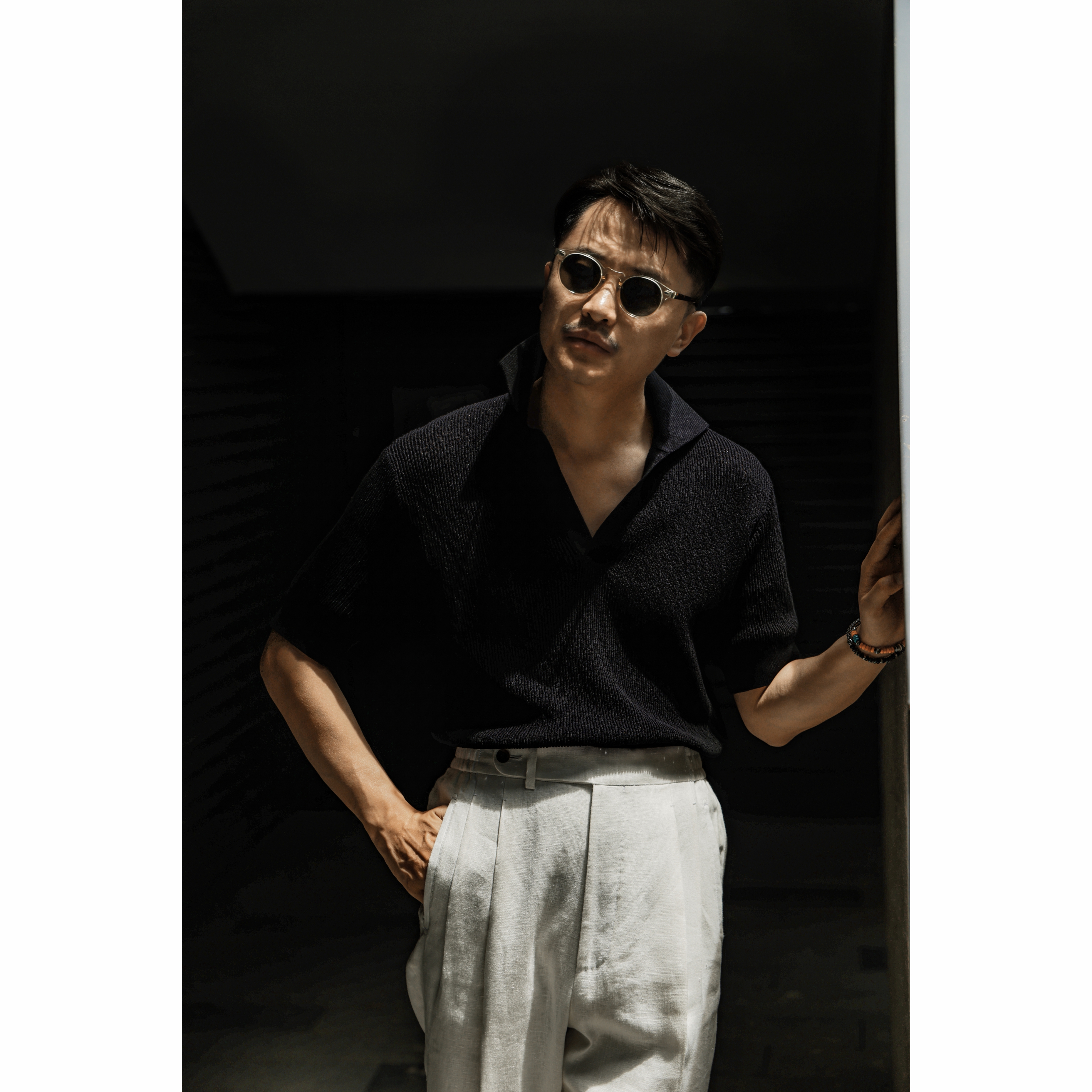 UGENTLE男装针织老钱POLO衫短袖