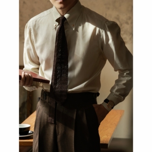 手工三步衬衫 UGENTLE男装 意式 down领 男 纯棉「燕麦奶酪」Button