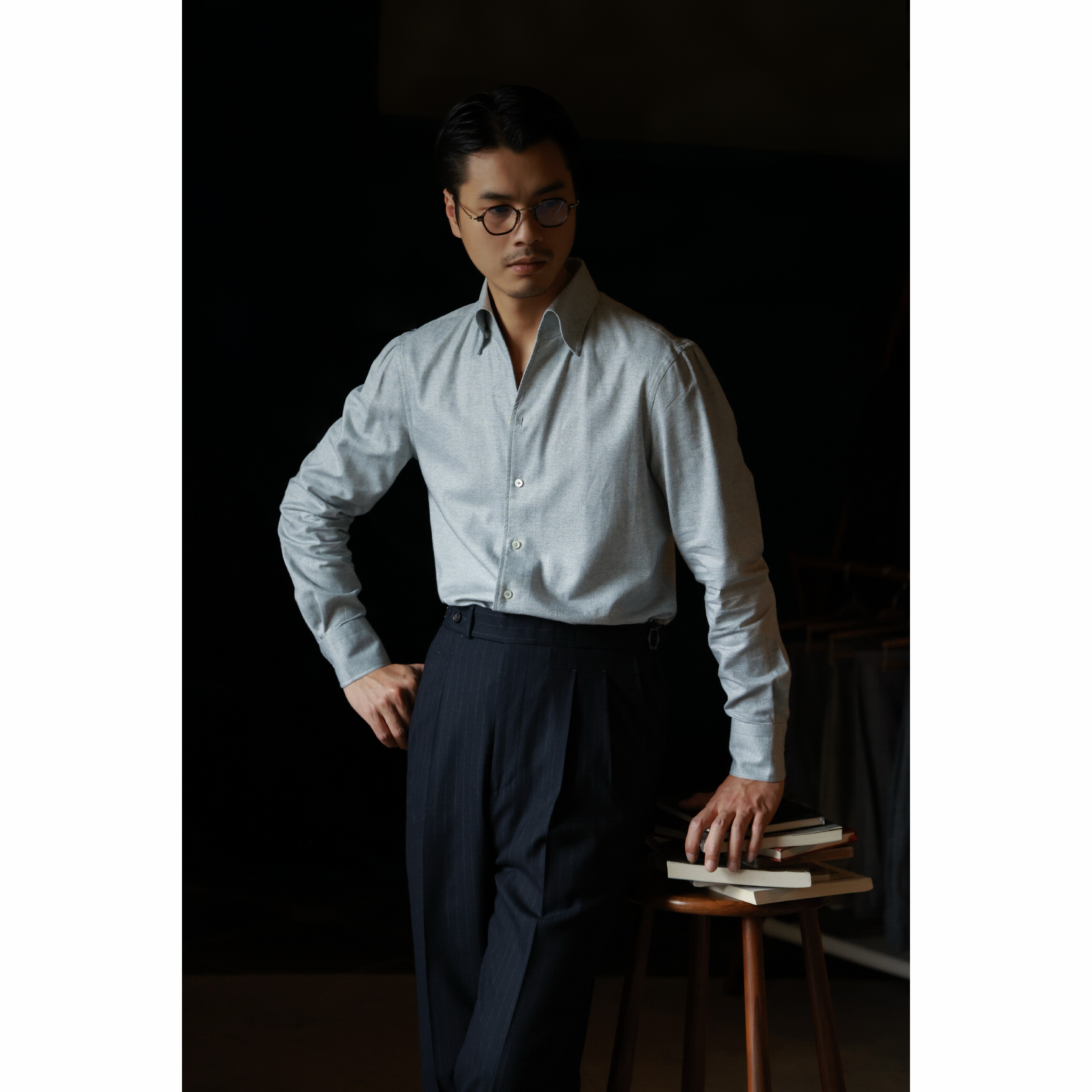 UGENTLE男装 云染 绒感「陨石灰麦穗纹」意式复古一片领 长袖衬衫,男装,衬衫,淘宝优惠券,粉丝福利购,淘宝优惠卷