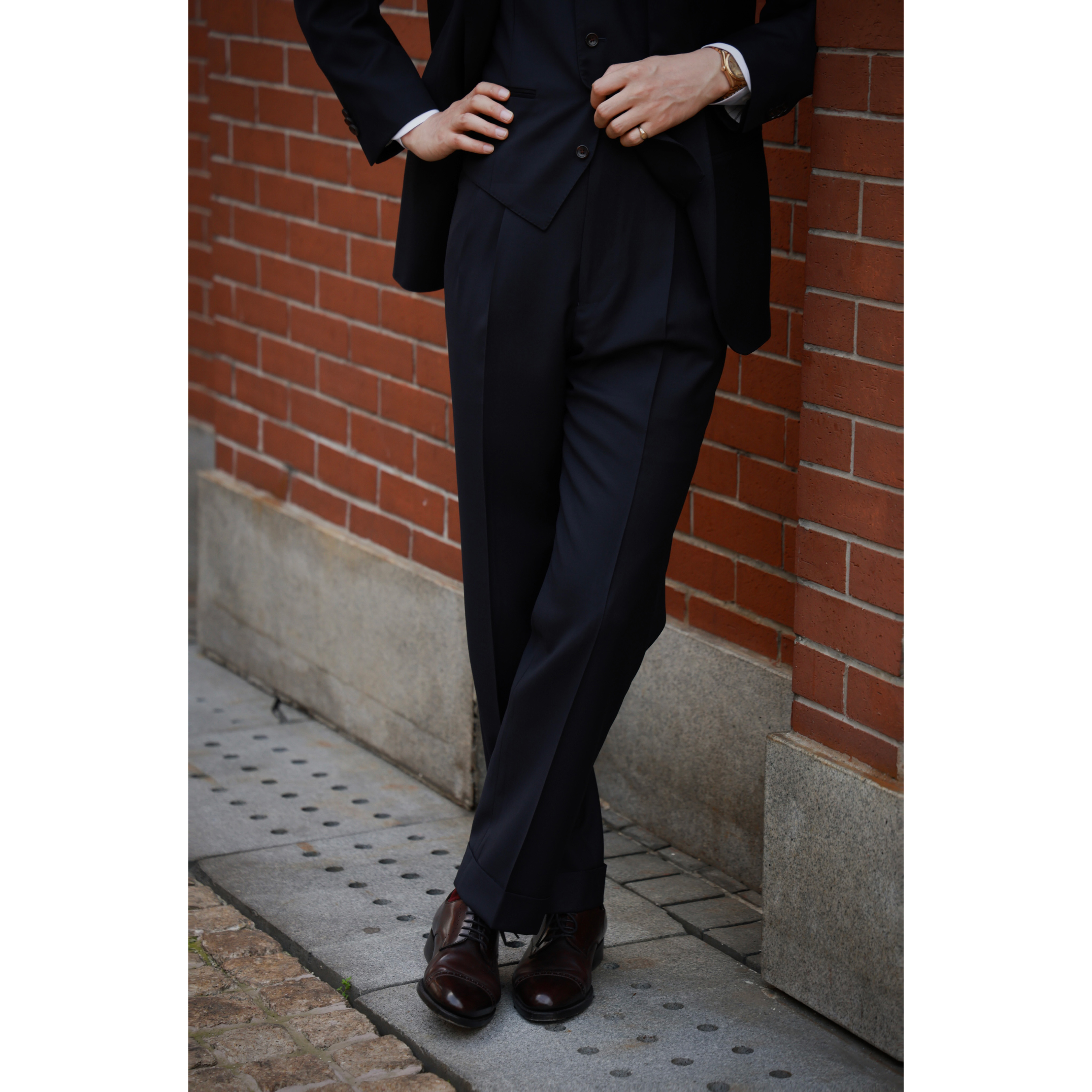 羊毛西裤UGENTLE高腰四季商务